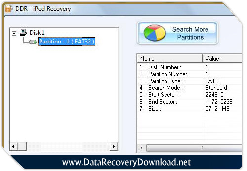 iPod data recovery utility screenshot