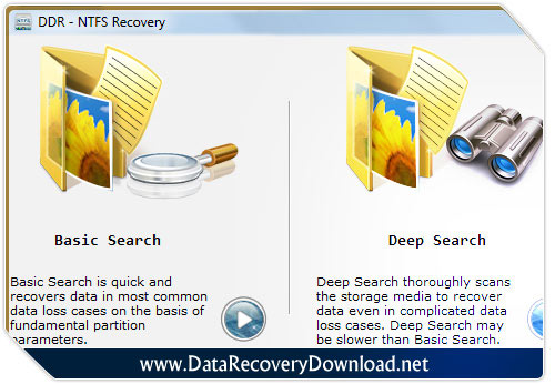 NTFS data recovery utility screenshot