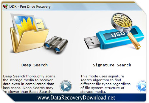 Pen drive data recovery utility screenshot