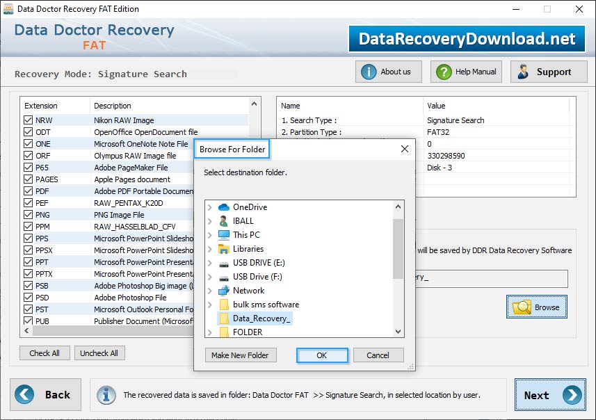 Select the folder