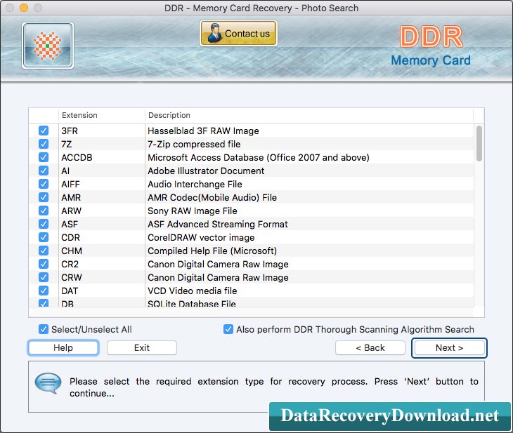Select Required Extension Type Select Required Extension Type