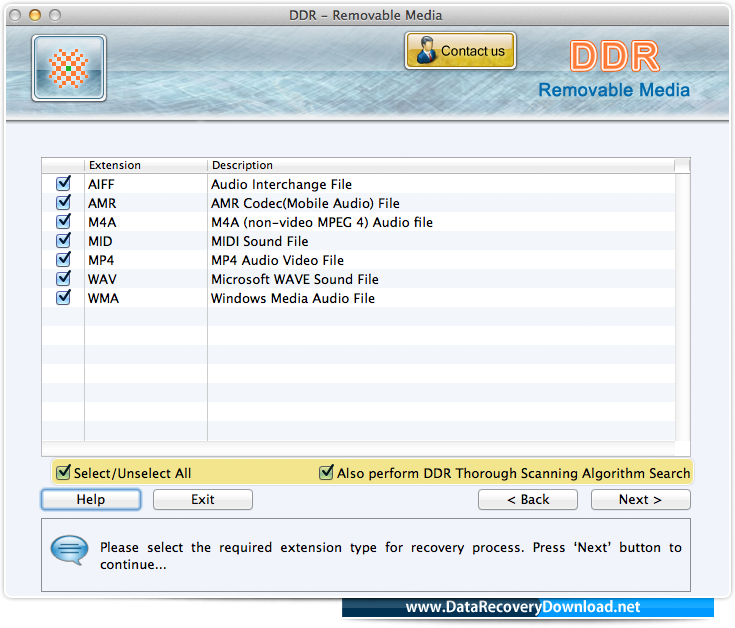 Select required extension type Select required extension type