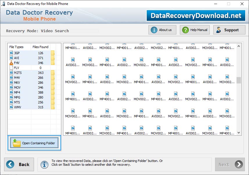 open contaning folder