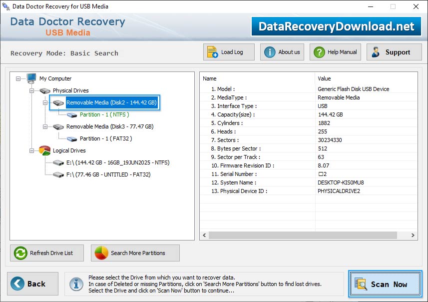 Select the Drive